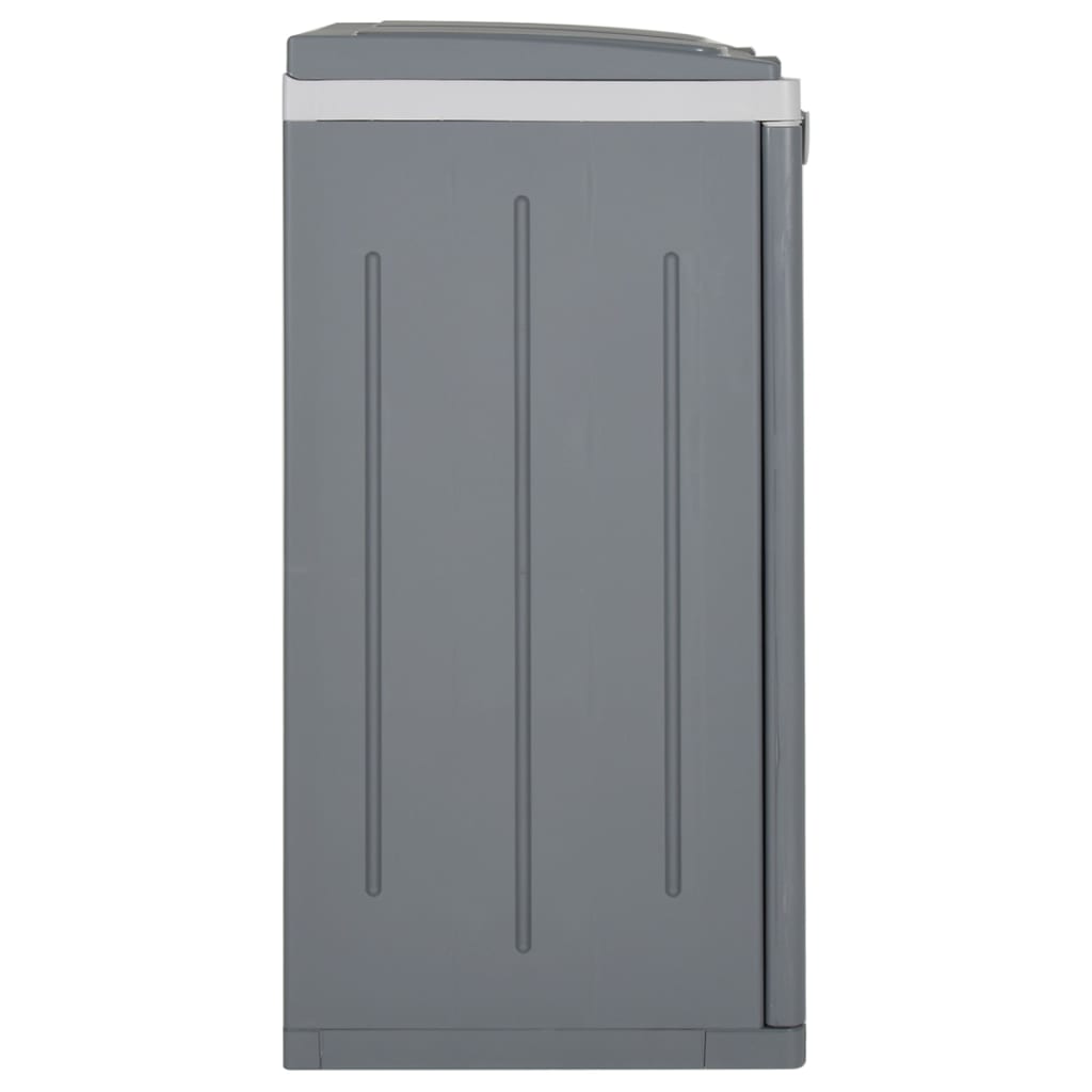vidaXL Vuilnisbak met 2 deuren 65x45x88 cm PP grijs
