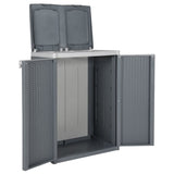 vidaXL Vuilnisbak met 2 deuren 65x45x88 cm PP grijs