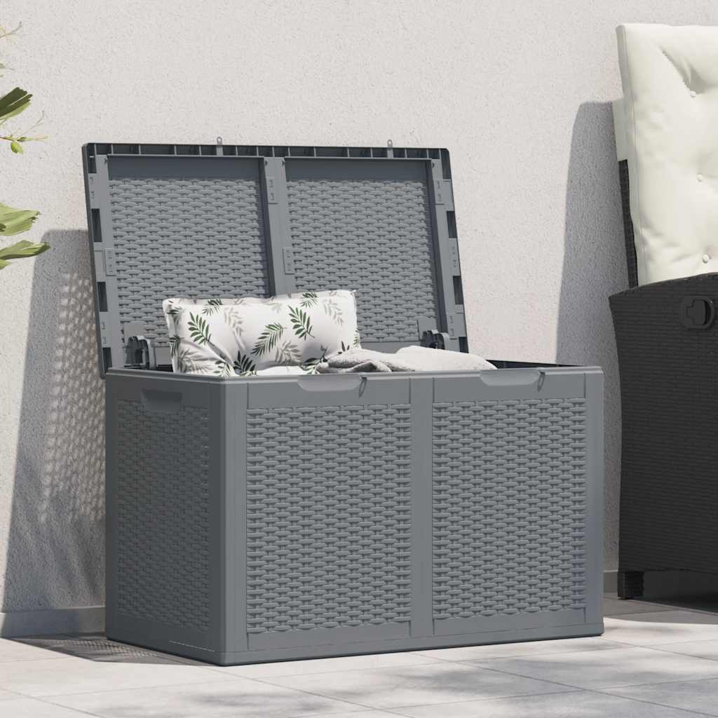 vidaXL Tuinbox 90 L PP rattan zwart
