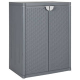vidaXL Garden Storage Cabinet 65x45x88 cm polypropylene rattan black