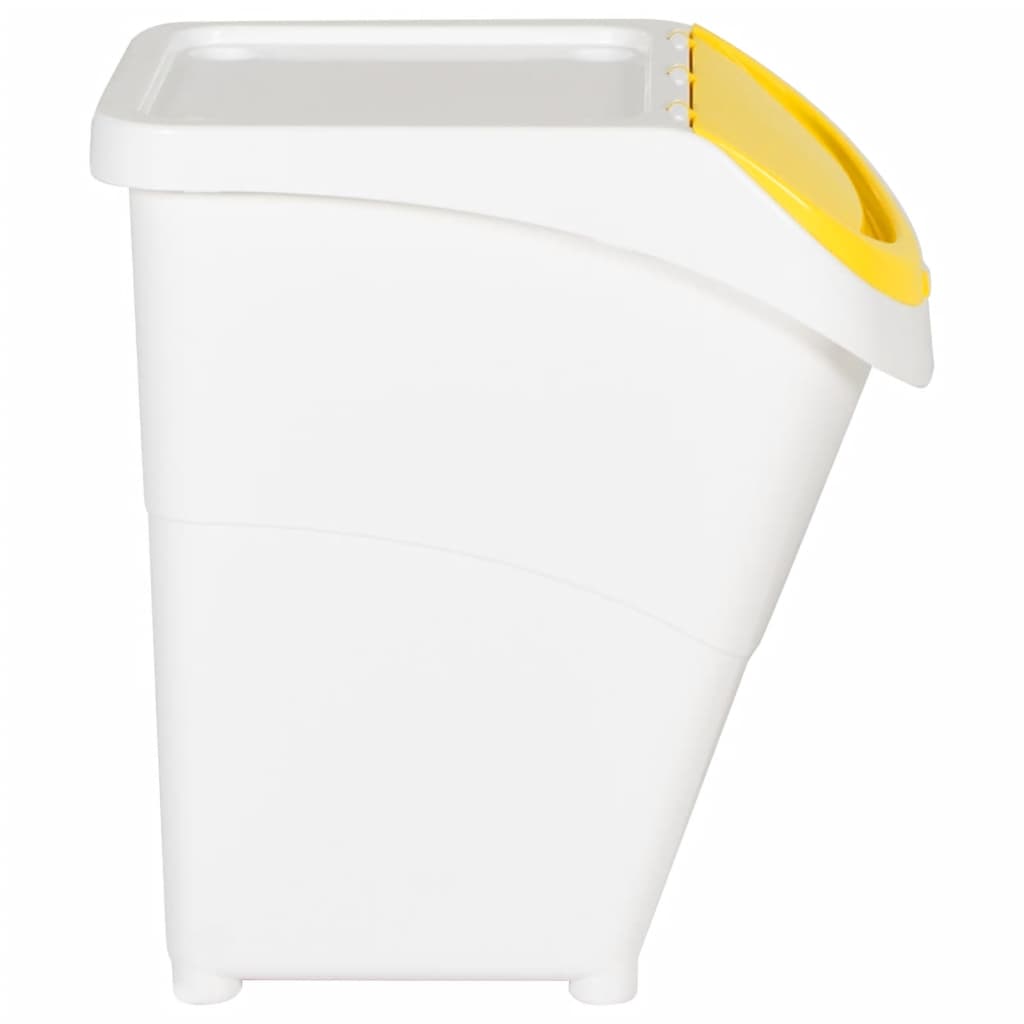 vidaXL Afvalbakken met deksels stapelbaar 3 st PP 120 L wit