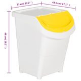 vidaXL Afvalbakken met deksels stapelbaar 3 st PP 120 L wit
