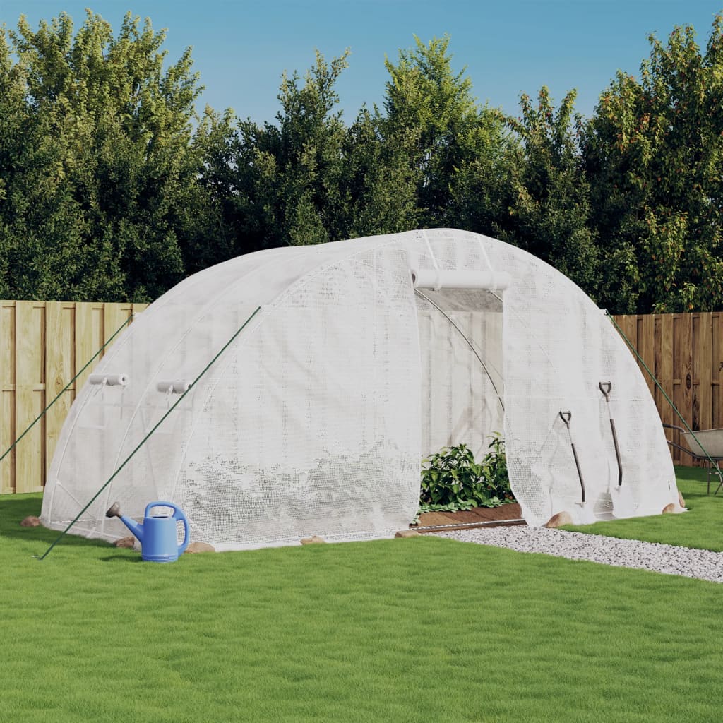 vidaXL Tuinkas met stalen frame 20 m² 5x4x2,3 m groen