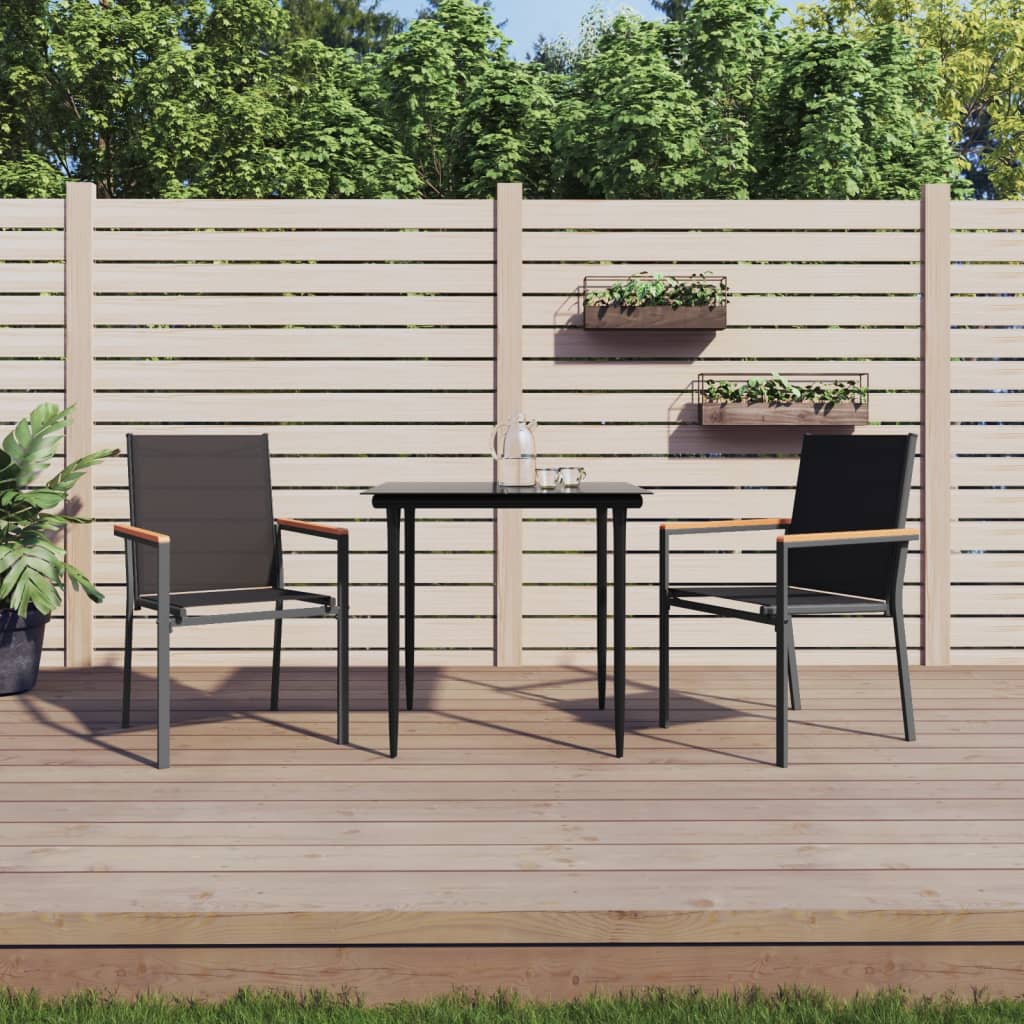vidaXL Garden Chairs 4 pcs 55x61.5x90 cm Textilene and Steel Black