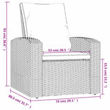 vidaXL Garden Chair Adjustable with Cushions Poly Rattan Light Brown