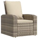 vidaXL Garden Chair Adjustable with Cushions Poly Rattan Light Brown