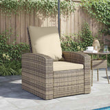vidaXL Garden Chair Adjustable with Cushions Poly Rattan Light Brown