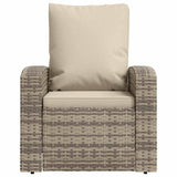 vidaXL Garden Chair Adjustable with Cushions Poly Rattan Light Brown