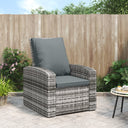 vidaXL Garden Chair Adjustable with Cushions Poly Rattan Light Brown