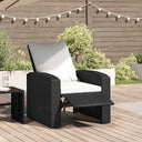 vidaXL Garden Chair Adjustable with Cushions Poly Rattan Light Brown