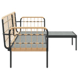 vidaXL 3-delige Loungeset met kussens poly rattan beige