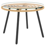 vidaXL 3-delige Loungeset met kussens poly rattan beige
