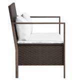 vidaXL Tuinbank 2-zits met kussens poly rattan grijs