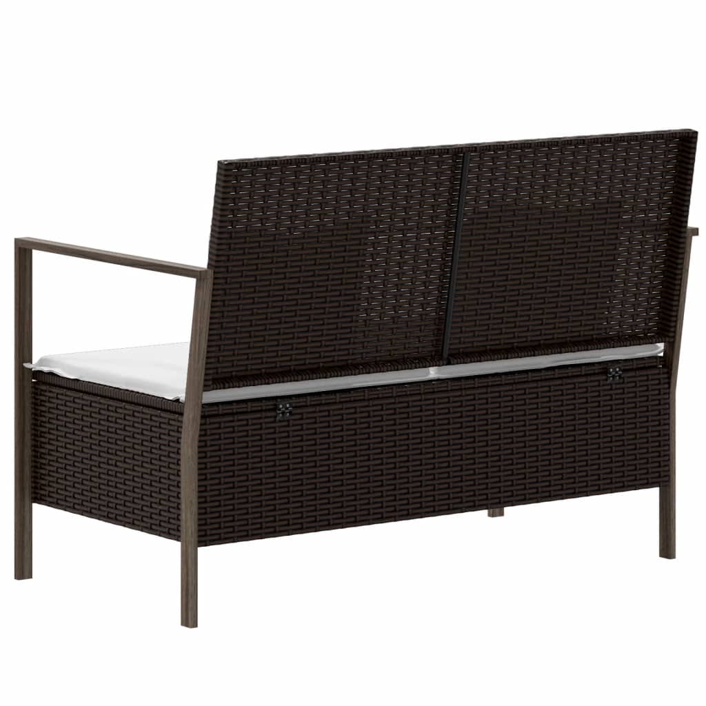 vidaXL Tuinbank 2-zits met kussens poly rattan grijs