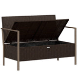 vidaXL Tuinbank 2-zits met kussens poly rattan grijs