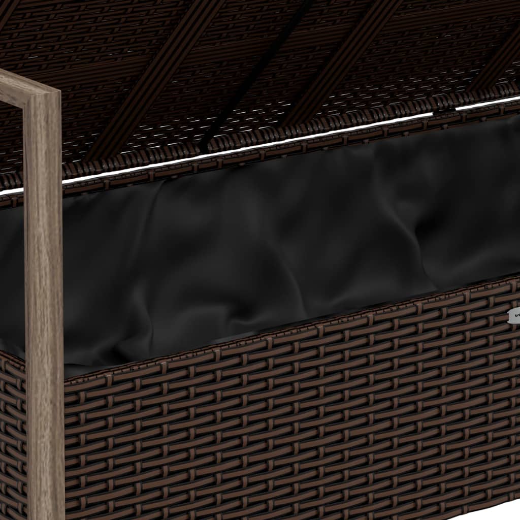 vidaXL Tuinbank 2-zits met kussens poly rattan grijs
