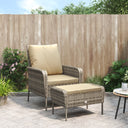vidaXL Garden Chair with Footrest Poly Rattan Light Brown