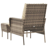 vidaXL Garden Chair with Footrest Poly Rattan Light Brown