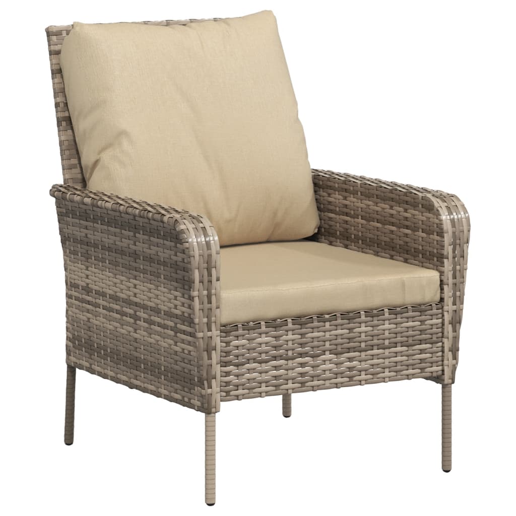 vidaXL Garden Chair with Footrest Poly Rattan Light Brown