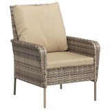 vidaXL Garden Chair with Footrest Poly Rattan Light Brown