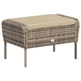 vidaXL Garden Chair with Footrest Poly Rattan Light Brown
