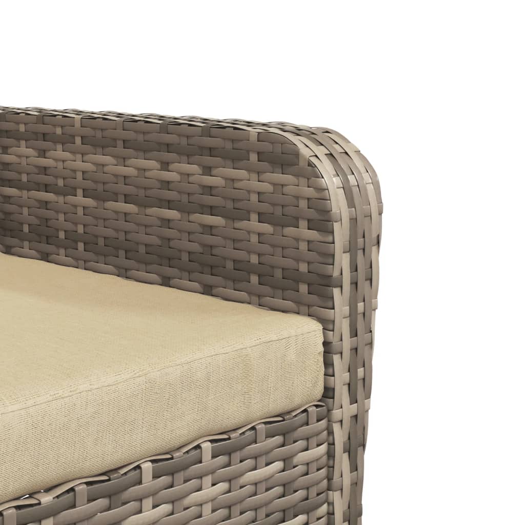 vidaXL Garden Chair with Footrest Poly Rattan Light Brown