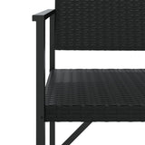 vidaXL Tuinbank 2-zits met kussen poly rattan zwart