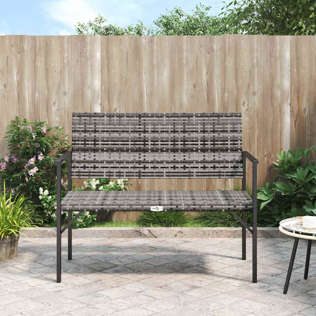 vidaXL Tuinbank 2-zits met kussen poly rattan zwart