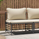 vidaXL Tuinhoekbank met beige kussens poly rattan
