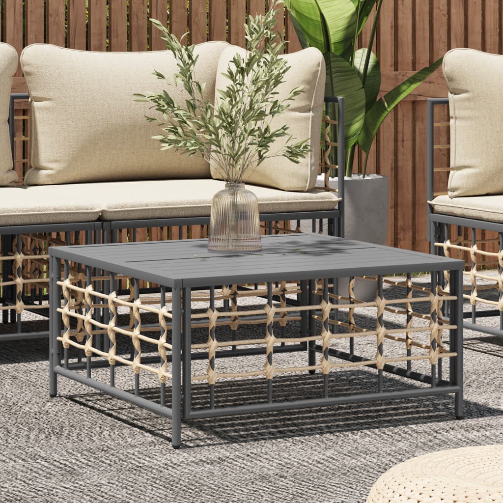 vidaXL Tuinhoekbank met beige kussens poly rattan