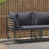 vidaXL Tuinhoekbank met beige kussens poly rattan