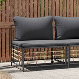 vidaXL Tuinhoekbank met beige kussens poly rattan