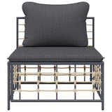 vidaXL Tuinhoekbank met beige kussens poly rattan