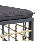 vidaXL Tuinhoekbank met beige kussens poly rattan