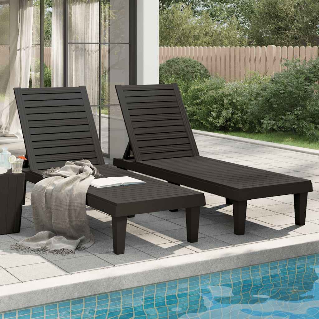 vidaXL Ligbed 155x58x83 cm polypropeen zwart