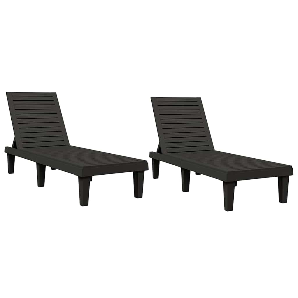 vidaXL Ligbed 155x58x83 cm polypropeen zwart