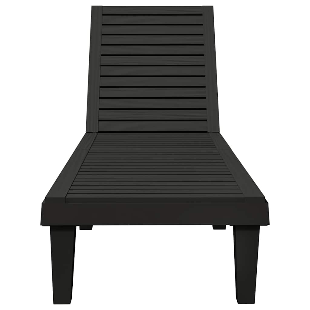 vidaXL Ligbed 155x58x83 cm polypropeen zwart