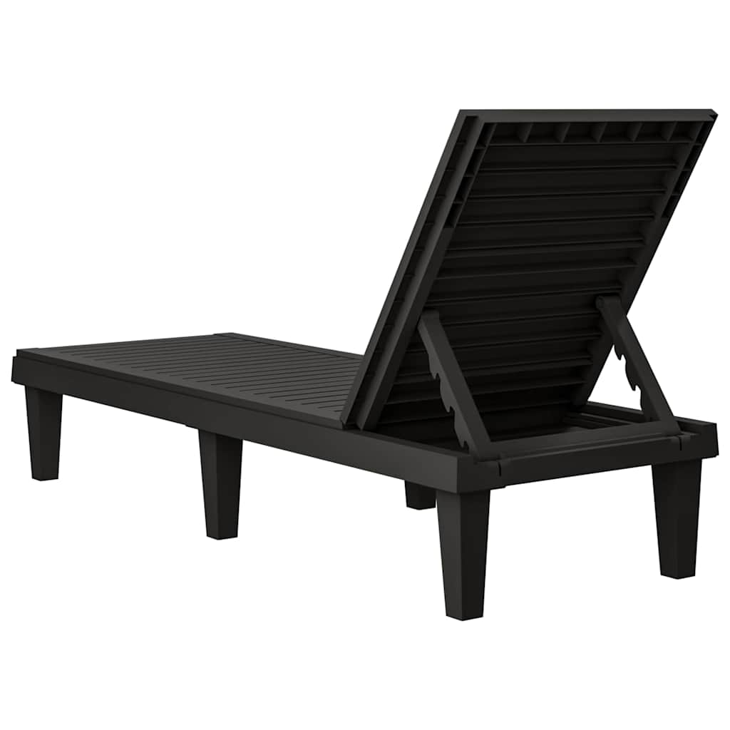 vidaXL Ligbed 155x58x83 cm polypropeen zwart