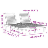 vidaXL Ligbed tweepersoons 155x138x83 cm polypropeen zwart