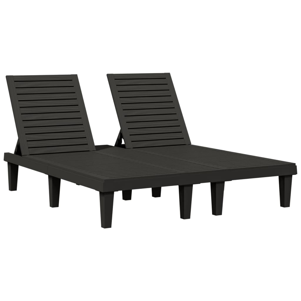 vidaXL Ligbed tweepersoons 155x138x83 cm polypropeen zwart