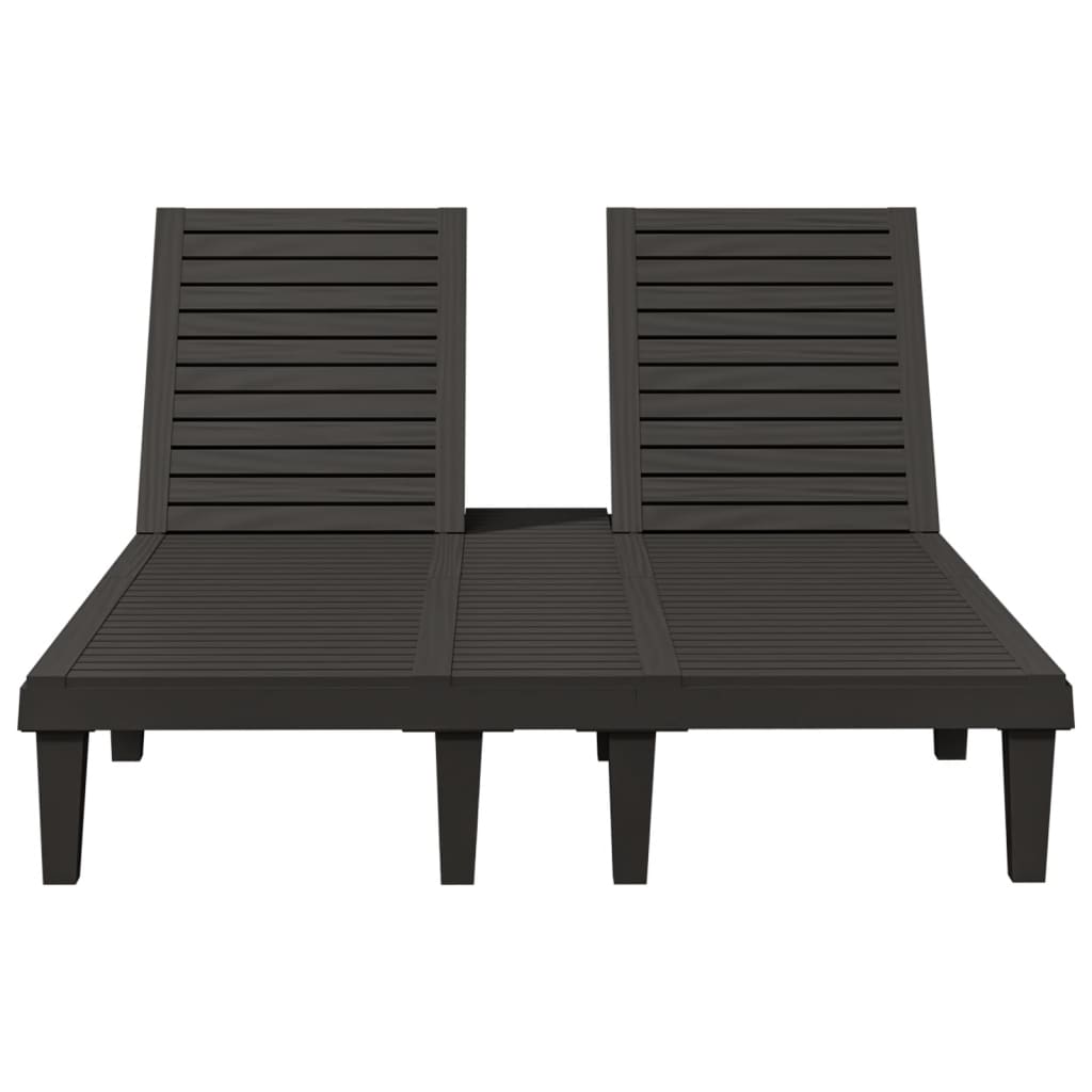 vidaXL Ligbed tweepersoons 155x138x83 cm polypropeen zwart