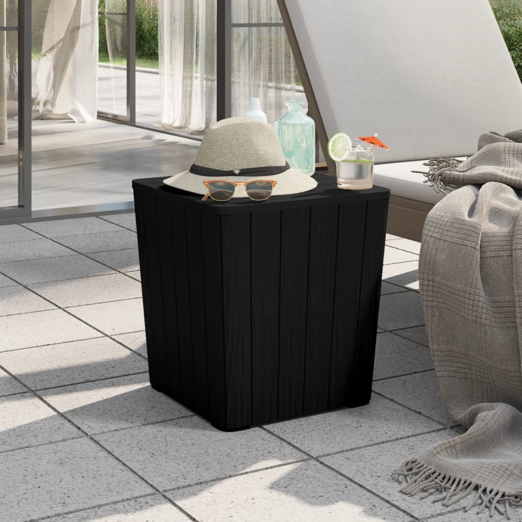 vidaXL Garden Table with Removable Lid Polypropylene Black