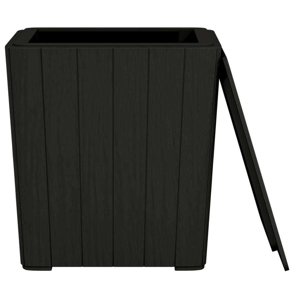 vidaXL Garden Table with Removable Lid Polypropylene Black