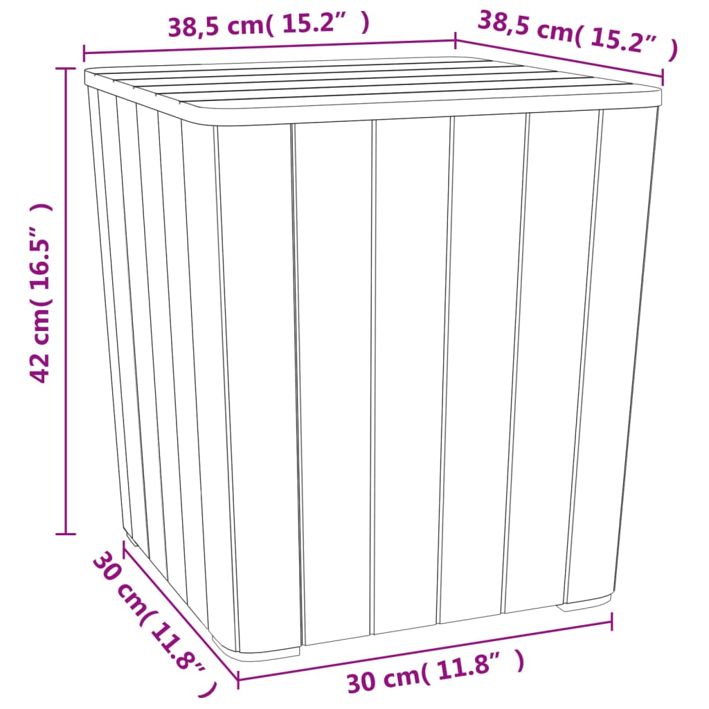 vidaXL Garden Table with Removable Lid Polypropylene Black