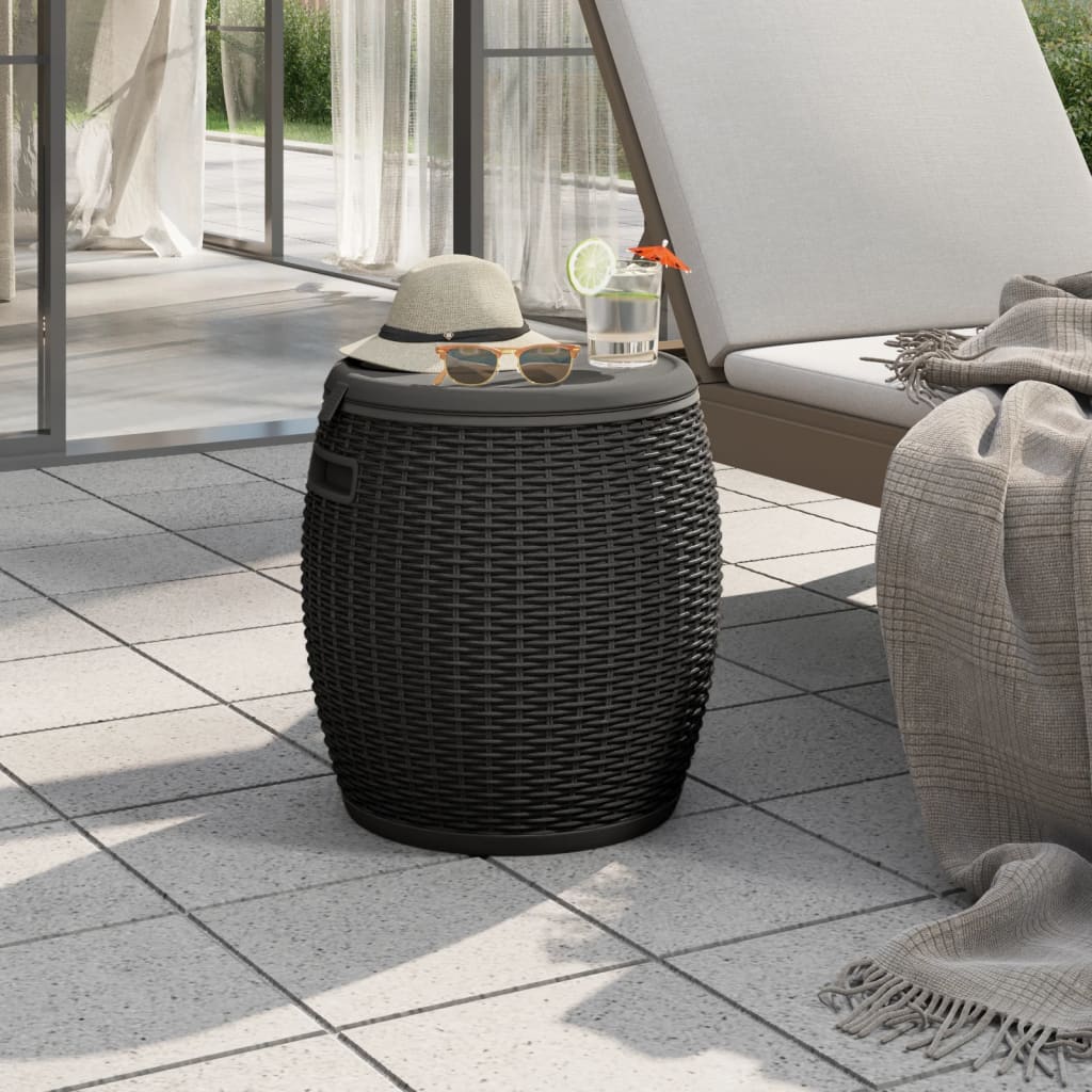 vidaXL 4-in-1 Garden Storage Box Polypropylene Black