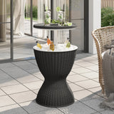 vidaXL 3-in-1 Ice Cooler Table polypropylene black