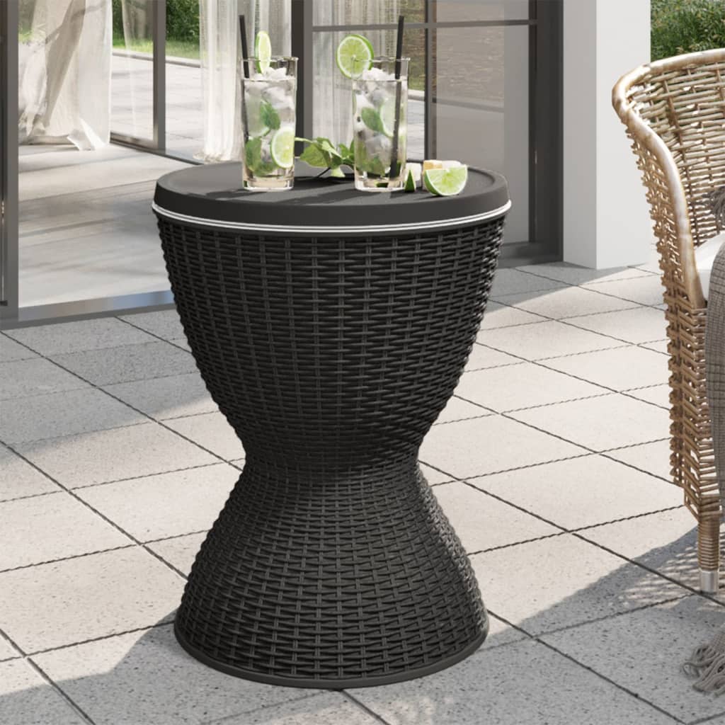 vidaXL 3-in-1 Ice Cooler Table polypropylene black