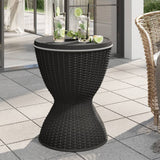 vidaXL 3-in-1 Ice Cooler Table polypropylene black
