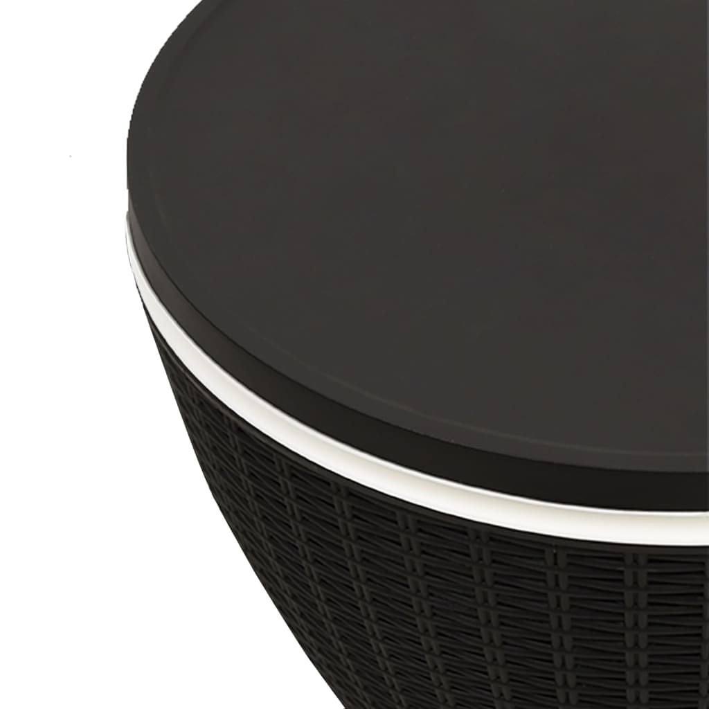 vidaXL 3-in-1 Ice Cooler Table polypropylene black