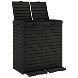 vidaXL Vuilnisbak voor tuin 78x41x86 cm polypropeen zwart